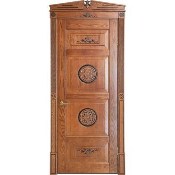 Дверь массив дуба Парма коньяк патина шоколад глухая