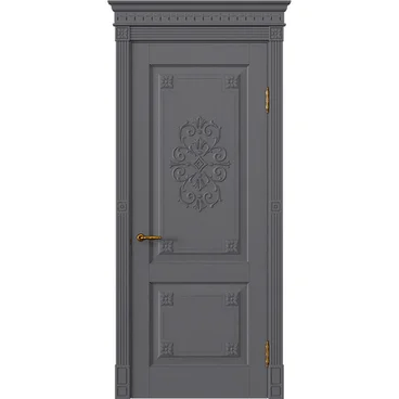 Межкомнатная дверь массив дуба Viporte Флоренция Декор графит глухая