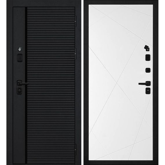 Входная дверь Галактика-173 панель фрезерованная PR-103 белая