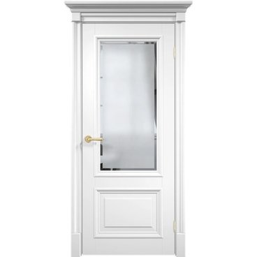 Межкомнатная дверь эмаль Дверцов Брессо 2 RAL 9003 остеклённая