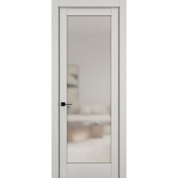 Межкомнатная дверь керамик NC 8 слоновая кость остеклённая