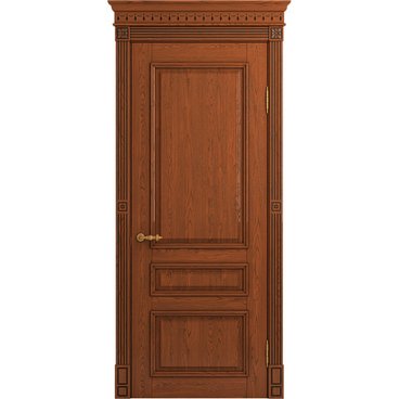 Межкомнатная дверь массив ясеня Viporte Рим табачный глянец глухая