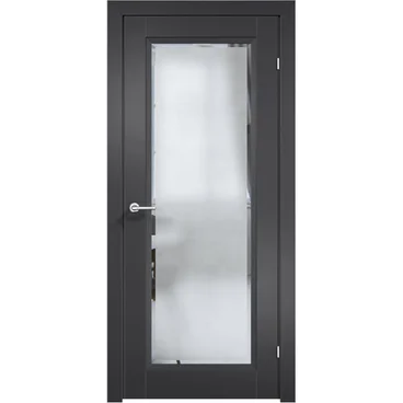 Межкомнатная дверь эмаль Дверцов Модена 1 RAL 9004 остеклённая