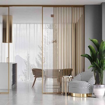 Алюминиевая стеклянная перегородка Классическая 1AG - 11AG деорэ стекло прозрачное