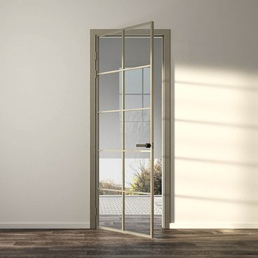 Межкомнатная алюминиевая дверь Loft 17 стекло прозрачное бесцветное