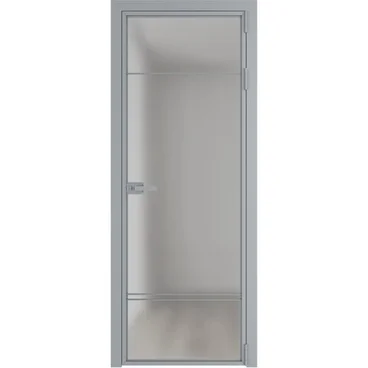 Алюминиевая межкомнатная дверь 4AХ серебро остеклённая