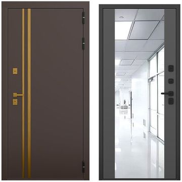 Входная дверь Баухаус амаретто силк панель зеркало Maxi