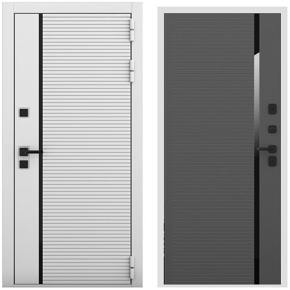 Входная дверь Пиано белый матовый панель пиано