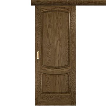 Межкомнатная одностворчатая дверь купе шпон Luxor Лаура 2 светлый морёный дуб без стекла