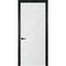 Фото белой двери Геометрия 2 с чёрным наличником