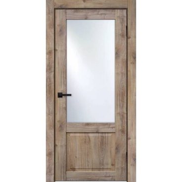 Межкомнатная дверь экошпон Классик 2 дуб болтон остеклённая