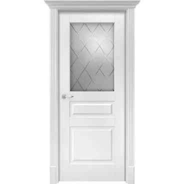 Межкомнатная дверь эмаль Ofram Прайм белая остеклённая