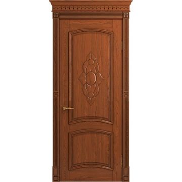 Межкомнатная дверь массив ясеня Viporte Бристоль Декор табачный глянец глухая