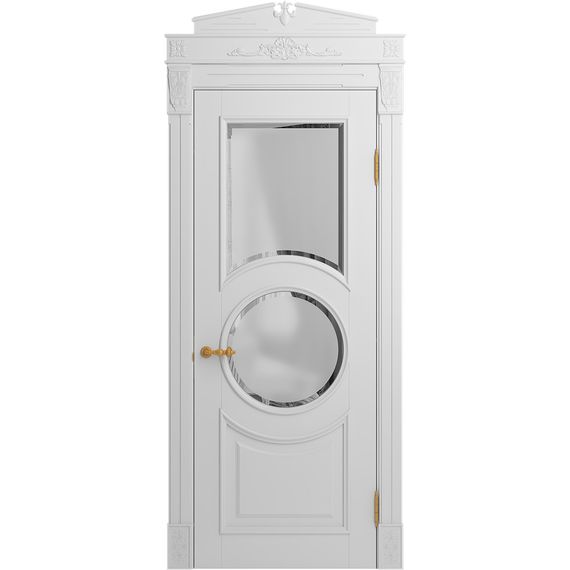 Межкомнатная дверь массив бука Viporte Лацио Амбиенте белая эмаль остекление 2