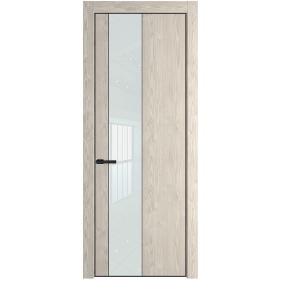 Межкомнатная дверь 19NA каштан светлый остеклённая
