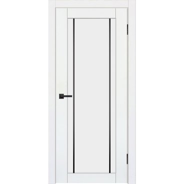 Межкомнатная дверь эмалит Сигма 30 белый остеклённая