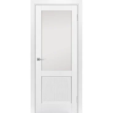 Межкомнатная дверь экошпон Profilo Porte PSE-27 белоснежная остеклённая