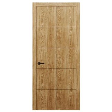Межкомнатная дверь массив дуба Alvero Флэт-V дуб натуральный глухая