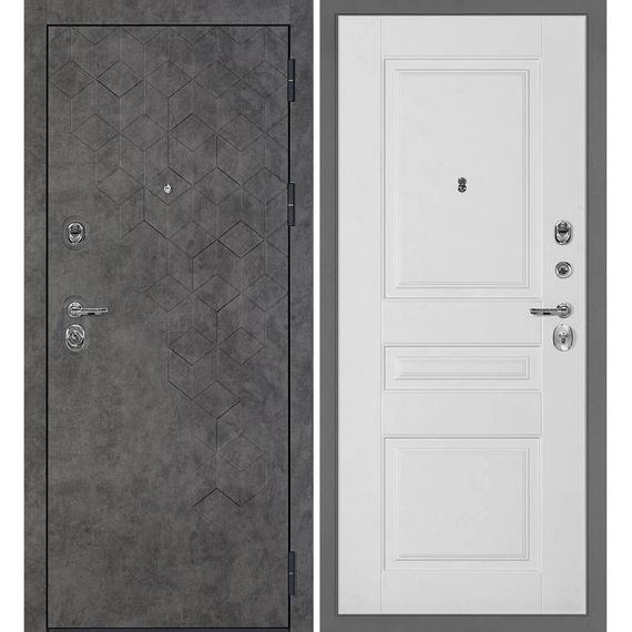 Входная дверь Тетра-126 панель фрезерованная PR-150 белая