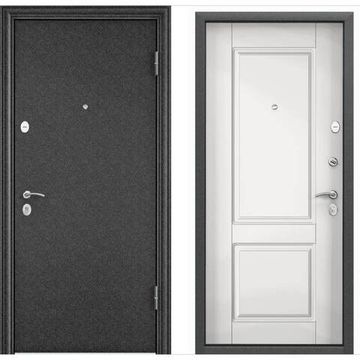 Входная дверь Delta 100 чёрный шёлк D-27 КТ белый