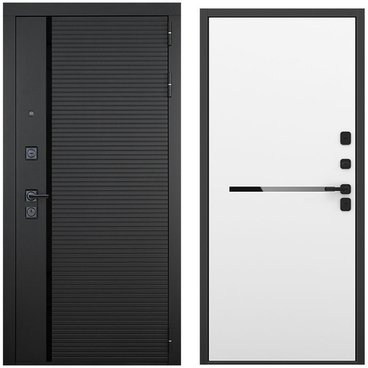 Входная дверь Пиано чёрный кварц панель горизонт