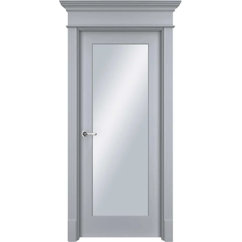 Межкомнатная дверь эмаль Нафта RAL 7047 остеклённая