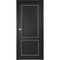 Межкомнатная дверь Прадо винил чёрный молдинг серебро глухая