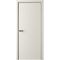 Межкомнатная дверь эмаль Лайн 1 латте глухая чёрная алюминиевая кромка