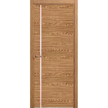 Межкомнатная дверь шпон Гладкая 1 дуб натуральный остеклённая