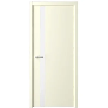Межкомнатная дверь эмаль Геометрия 5 слоновая кость остеклённая