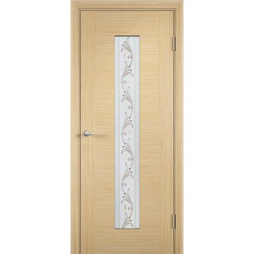 Межкомнатная дверь шпон Рондо белёный дуб остеклённая