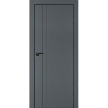 Межкомнатная дверь графит ПЭТ P-20 кромка ABS черная молдинг