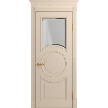 Межкомнатная дверь массив бука Viporte Лацио Амбиенте ваниль остекление 1