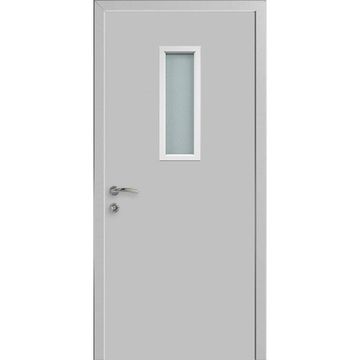 Дверь противопожарная деревянная CPL EI30 светло-серый RAL 7035 со стеклом
