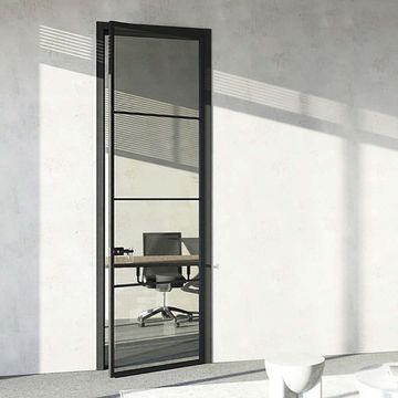 Межкомнатная алюминиевая дверь Loft-S 13 стекло серое прозрачное