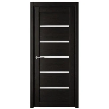 Межкомнатная дверь Вена эко-шпон тёмный кипарис со стеклом