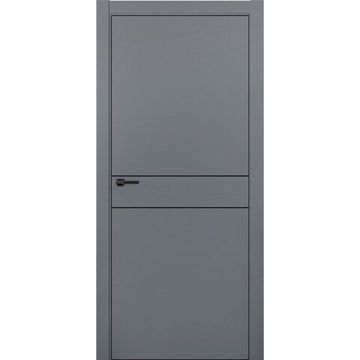 Межкомнатная дверь ПЭТ Silk-3 графит кромка ABS чёрная молдинг