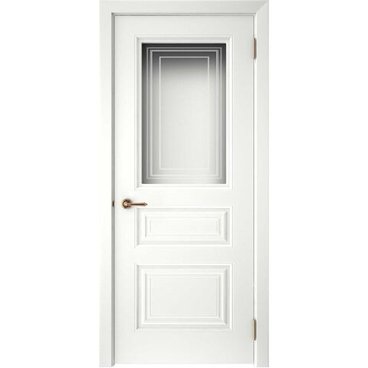 Межкомнатная дверь эмаль Текона Смальта 44 белая остеклённая