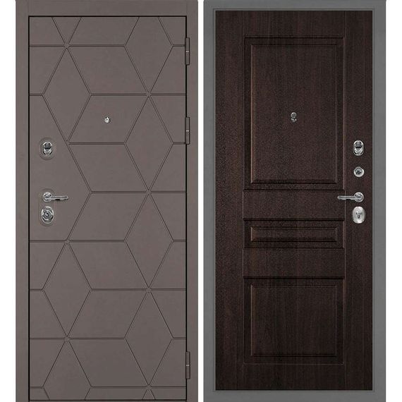 Входная дверь Тетра-181 панель фрезерованная PR-150 дуб морёный