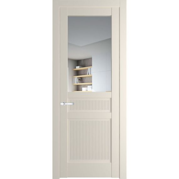 Межкомнатная дверь 2.3.2PM кремовая магнолия остеклённая