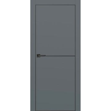 Межкомнатная дверь экошпон PX-19 графит с чёрной AL кромкой