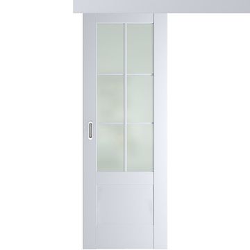 Раздвижная одностворчатая дверь Кобальт 21 магнолия остеклённая