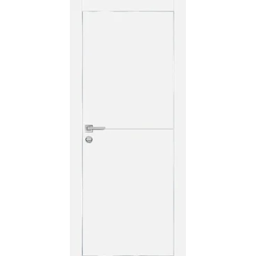 Межкомнатная дверь Tamburat 4102 аляска кромка алюминиевая матовая глухая