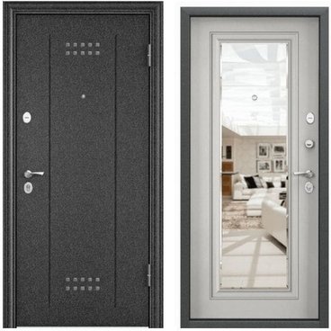 Входная дверь Delta PRO MP DL-2 чёрный шёлк CK6-CM ПВХ бьянко