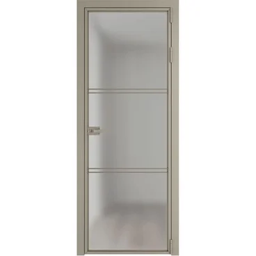 Алюминиевая межкомнатная дверь 3AХ никель матовый остеклённая