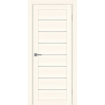 Межкомнатная дверь экошпон Турин 508.12 ясень светлый остеклённая