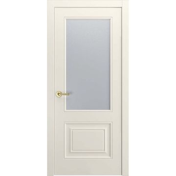 Межкомнатная дверь эмаль Версаль-1Ф молочно-белая RAL 9010 со стеклом