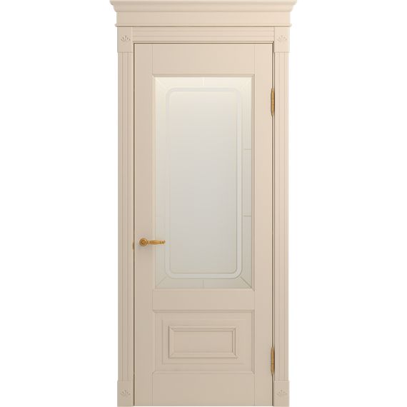 Межкомнатная дверь массив бука Viporte Неаполь ваниль остеклённая