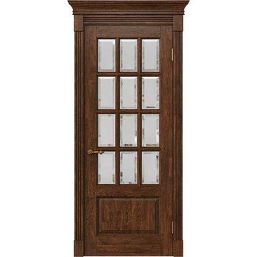 Межкомнатная дверь массив дуба Alvero Анна орех чёрный остеклённая