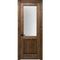 Фото межкомнатной двери массив сосны Дверцов Ливорно дуб табак остеклённая